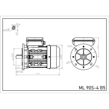 Silnik elektryczny jednofazowy 1,1kW 1400 obr/min. 90 B5